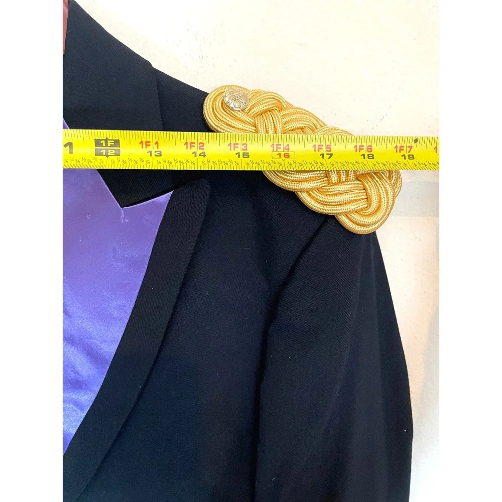 Marlow White Military Mess Dress Jacket 44R Purple Lapel Gold Epaulettes USA Men